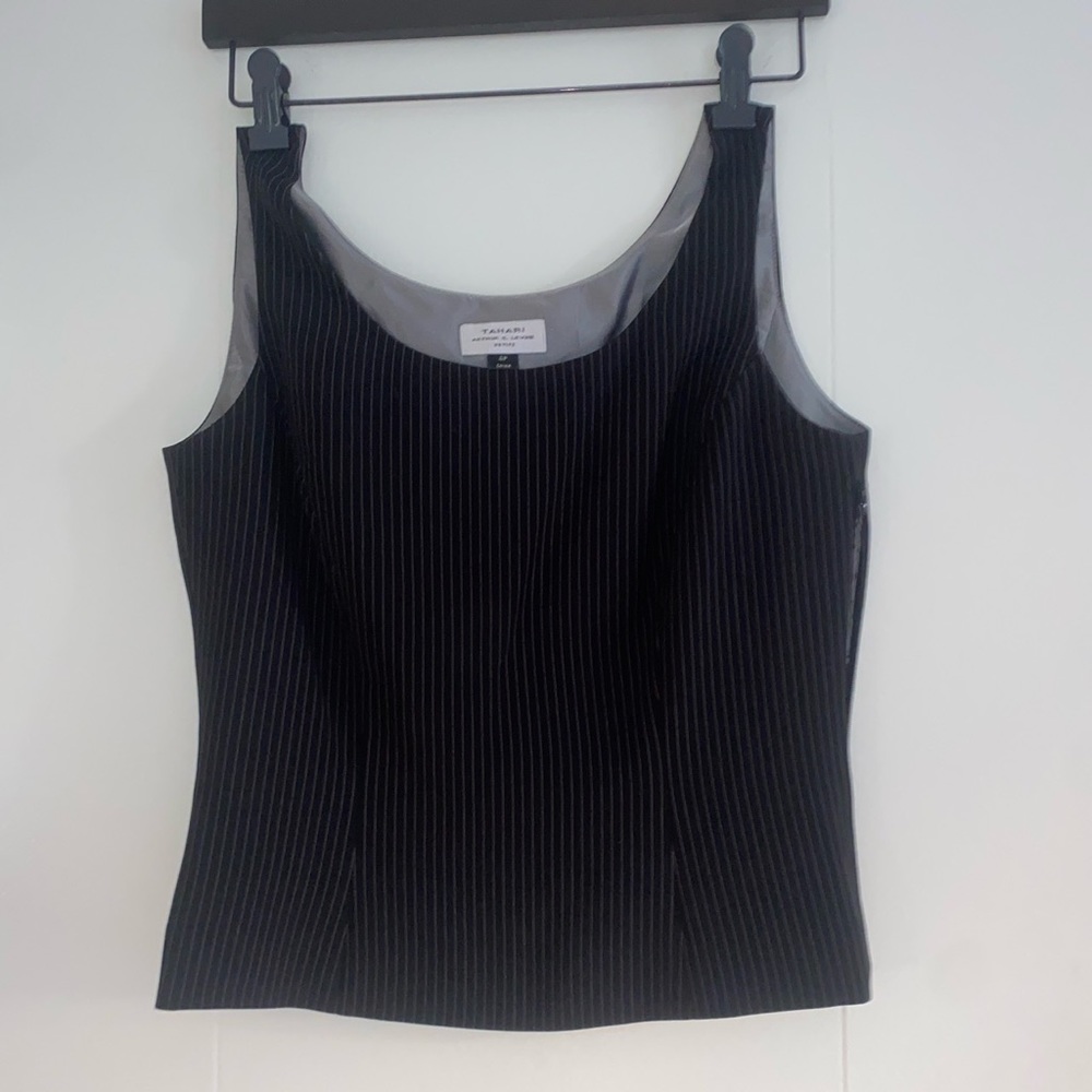 Striped Dark Navy Suiting Women Top.